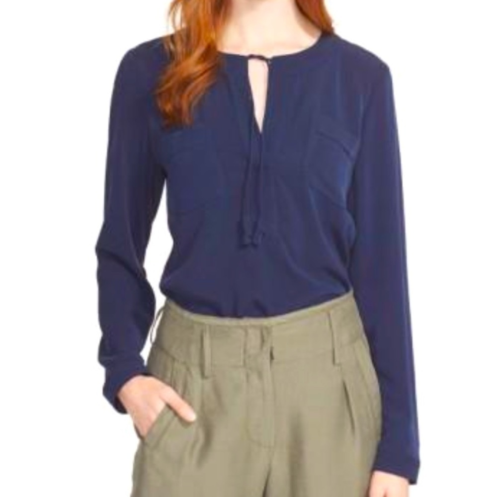 𝅺Rebecca Taylor size 12 navy blue Sofia blouse